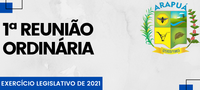 1ª REUNIÃO ORDINÁRIA DO EXERCÍCIO LEGISLATIVO DE 2021 